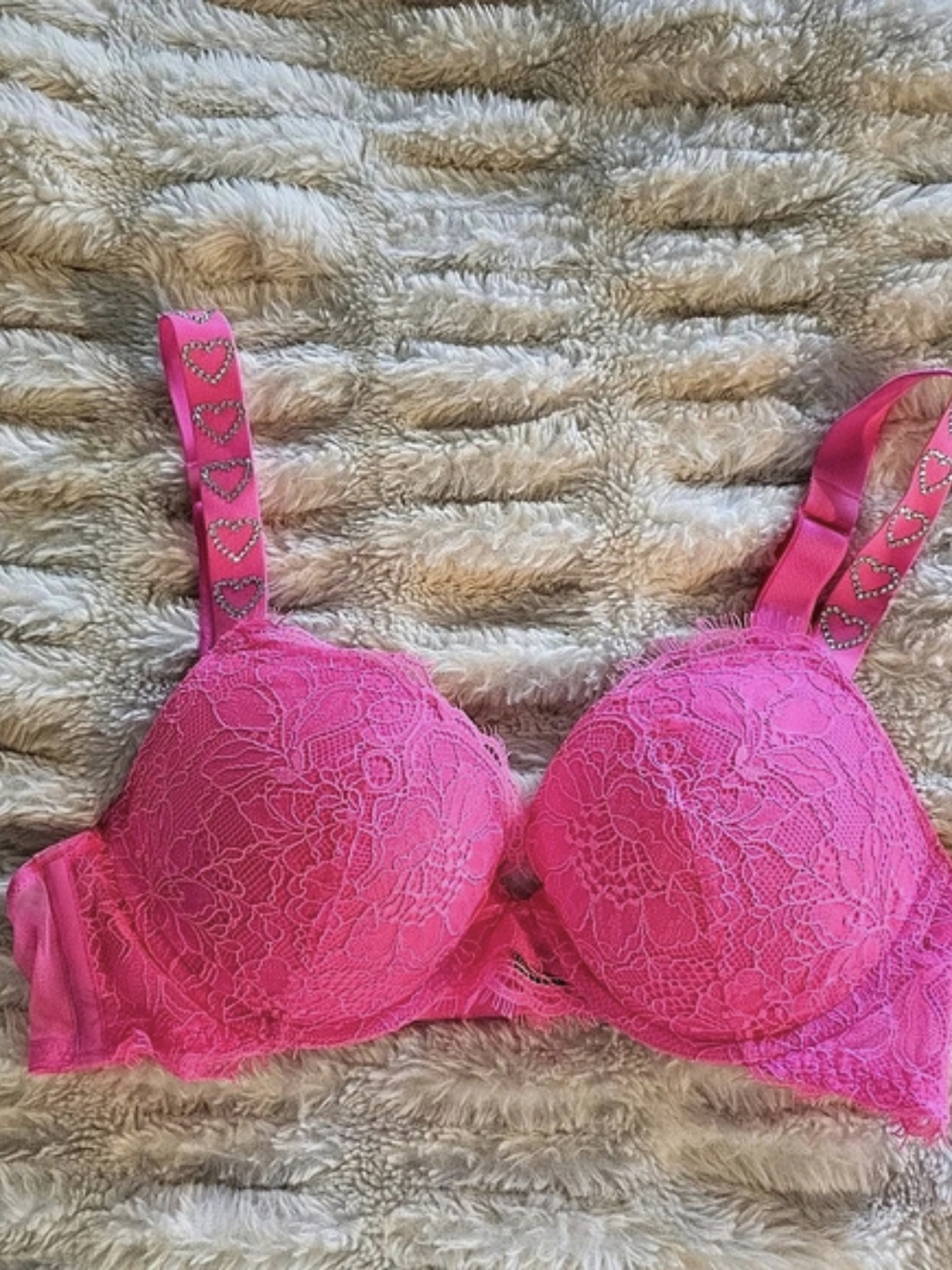 Victoria's Secret Very Sexy Push-Up Bra Floral Lace Push-Up Bra in Pink 34B